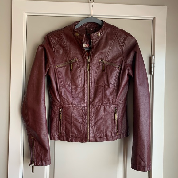 Indigo & Saints Jackets & Blazers - Brown Faux Leather Jacket